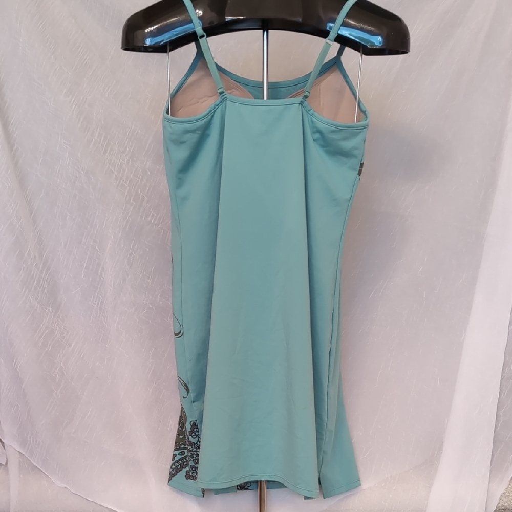 Athleta Green and Black Sheath Midi Dress Halter Sleeveless - Picture 2 of 7